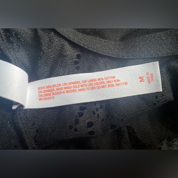 Colsie Floral Eyelet Design Front Hook Corset Closure Bralette in Black sz Med - Picture 9 of 9